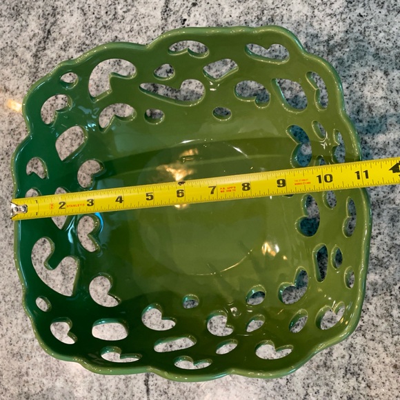 Tabletops Gallery | Moss Green | Two Ceramic Nesting Serving Bowls (w/ Cut Outs) - Picture 4 of 11